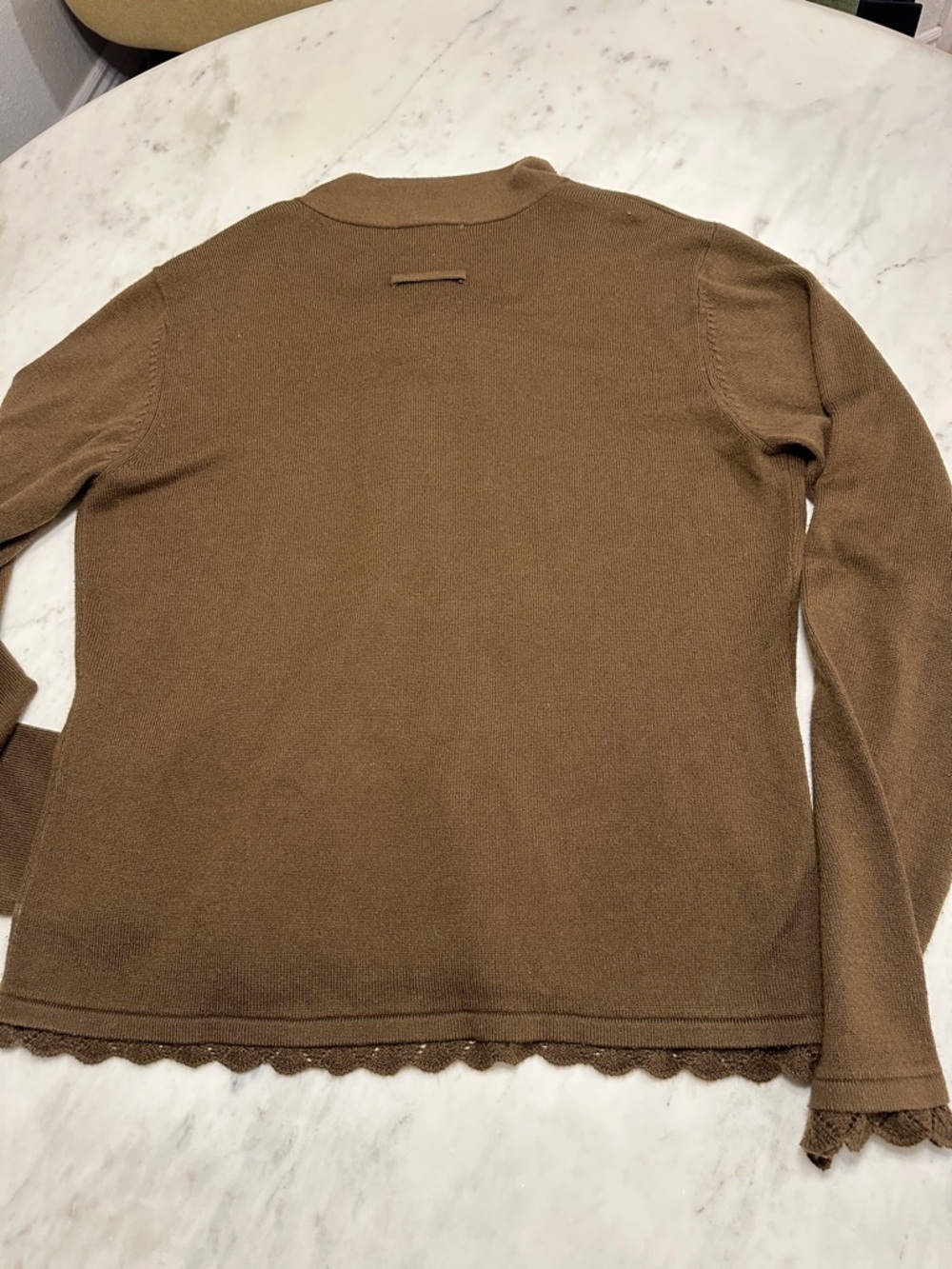 Dockers Brown Knit Tie-Neck Top - Picture 7 of 7